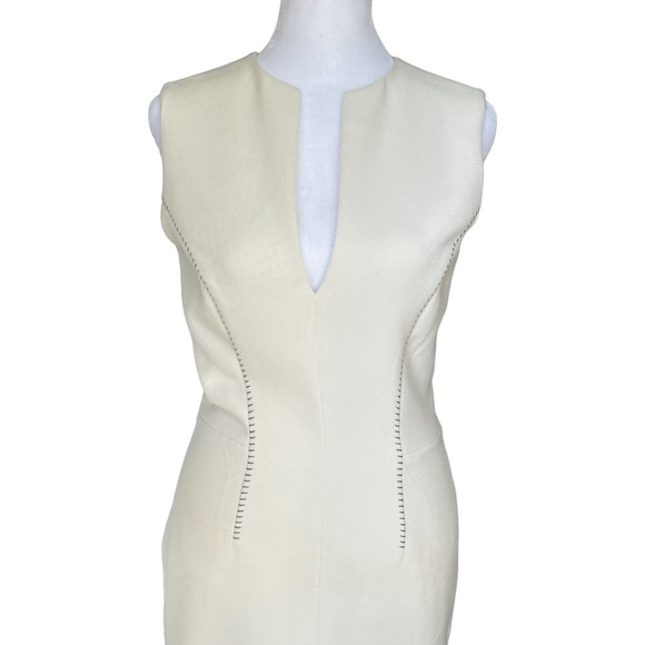 L’Agence Exclusively for Intermix - Ivory Sleeveless Sheath Dress Sz 2 - Picture 3 of 10